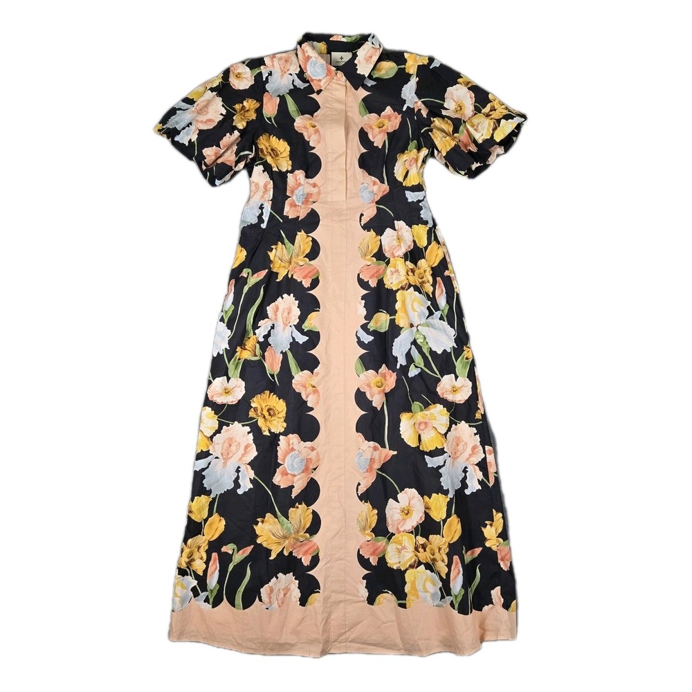 Tuckernuck Delaney Dress Womens Medium Shirt Dress‎ Maxi Midi Moolit Iris Floral